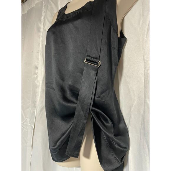 Emma Black Fab SILK blouse with tab tie  size 8 - Picture 5 of 6